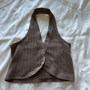 Maeve Taupe Knit Halter Top